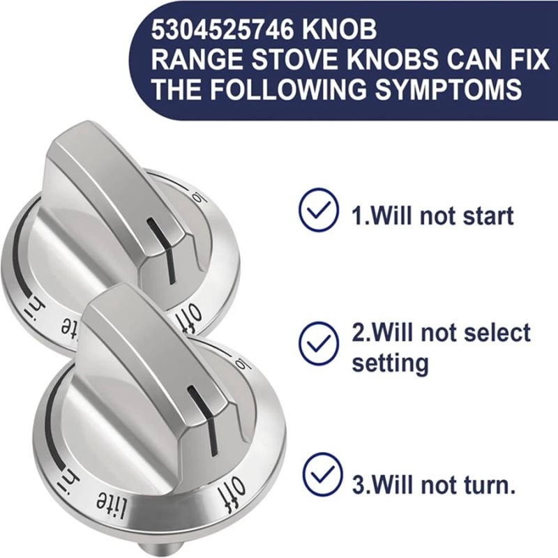 For Frigidaire 5PCS Fit for Gas Range Knobs Stove Parts