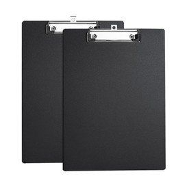 Clipboard A4, 2 Packs Plastic Clipboards Writing-Pad with Duty Clip for Office & Classroom Supplies - Black