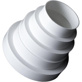 Control Garden Universal Reducer for Ventilation Systems, Coupling for Ventilation Ducts, Diameter 80, 100, 110, 125, 150 mm, Pipe Reducer White