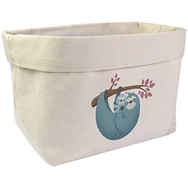 Large 'Sloth Mother & Baby' Canvas Organiser/Storage Bag (OR00011069)