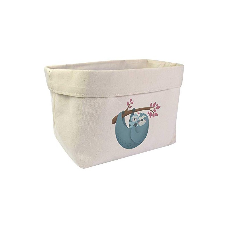 Large 'Sloth Mother & Baby' Canvas Organiser/Storage Bag (OR00011069)