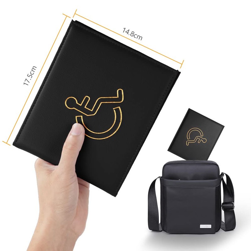 Vicloon Disabled Badge and Timer Holder, PU Leather Wallet Protector,