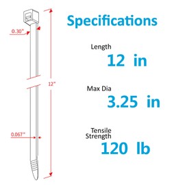 Zip Ties 12 inch Heavy Duty Zip Ties with 120 Pounds Tensile Strength, Black Cable Ties, 100 Pieces,by Karoka