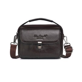 Whatna 0272 Ten Nen Cowhide Mini Shoulder Bag, Men's, 3-Way Crossbody Handbag, Belt, Pouch, Mini Waist Bag, Small Pochette, Thick, Leather, Horizontal, Smaller Fit, Lightweight, Practical, Unisex,