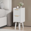 ELYKEN 7.9" Narrow Side Table, 20.6" Tall Fluted Nightstand with