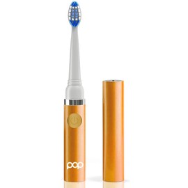 Pop Sonic Electric Toothbrush (Orange) - Travel Toothbrushes w/AAA Battery | Kids Electric Toothbrushes with 2 Speed & 15,000-30,000 Strokes/Minute, Dupont Nylon Bristles