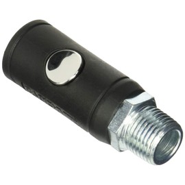 Rapidair K7241 Push Button Safety Air Quick Coupler, 1/2 Male NPT, Black