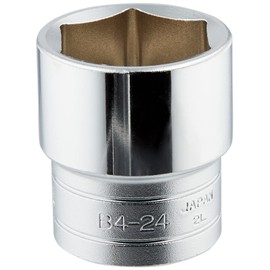 KYOTO TOOL (KTC) B424 Hex Socket, Width Across Flats 0.95 inches (24 mm) x Drive Size 0.5 inches (12.7 mm) x Total Length 1.4 inches (36 mm)