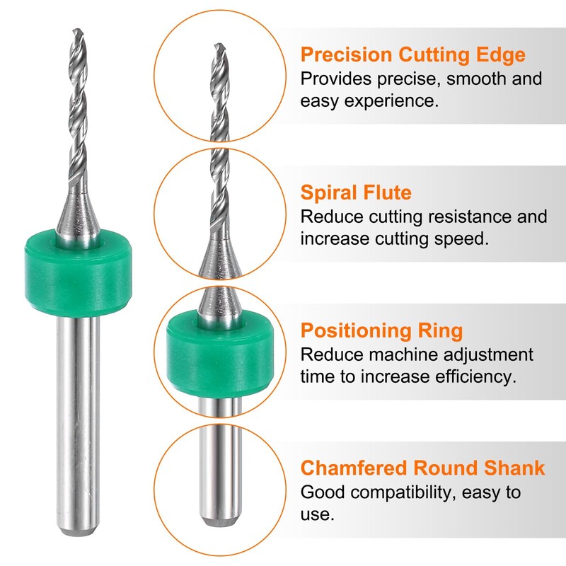 sourcing map 10pcs PCB Drill Bit Set 1/8" Shank 1.4mm