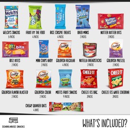 SCHOOLHOUSE SNACKS - Snacks for Kids (50 Count) | Snack Box for Kids with American Snack Assortment | Perfect Kids School Snacks, Variety Snack Box, Camp Care Package, Travel Snack Box, Snack Gift Box