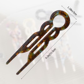 4PCS U-Shaped French Hair Pins for Women - Acetate Hair Clips for Thick, Thin, Fine Hair - Decorative Bun Styling Barrettes in Black & Blonde (C)