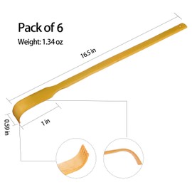 RENOOK Back Scratcher, 17in Pack of 6, Traditional Finger-like Bamboo Wooden Body Massager for Scratching Itches, Strong and Sturdy, Good Practical and Novel Gifts for Friends and Family.