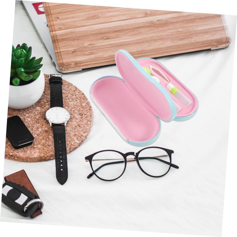 minkissy Display Case Sturdy Eyeglass Box Double Layer for Contacts