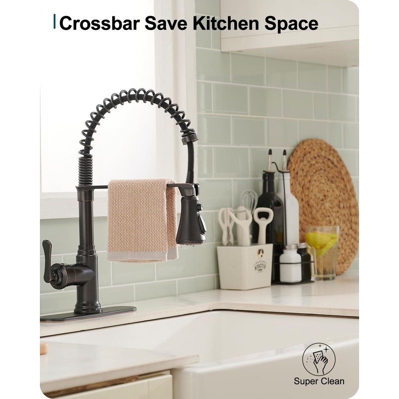 HOIGY Oil Rubbed Bronze Kitchen Faucet with Pull Down Sprayer,