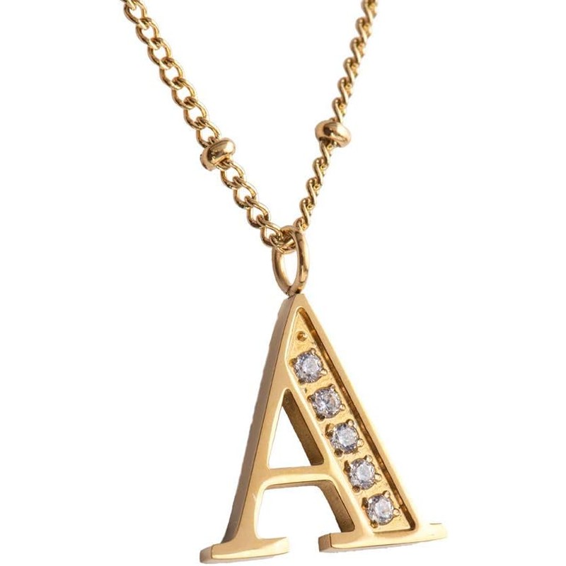 LuckyLy Collares para Mujer Inicial Acero Inoxidable Oro 18K Regalos