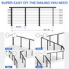 PLANTOP 35"x2"x2" Stainless Steel Cable Railing Post, Black Top Mount