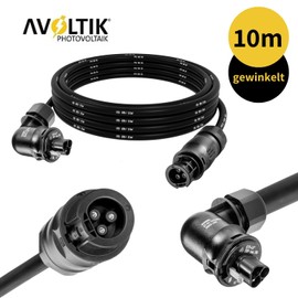 Avoltik Connection Cable for Balcony Power Station I 10 m I Solar Cable with Wieland Connector Angle & Betteri Socket I TÜV-Tested PV Cable I Betteri BC01 to Schuko Male I Inverter Cable
