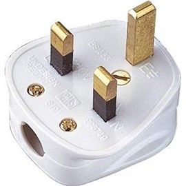 Standard 3 Pin UK Plug 3A, White