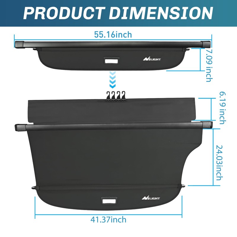 Nilight Cargo Cover Fit for Subaru Outback 2010 2011 2012