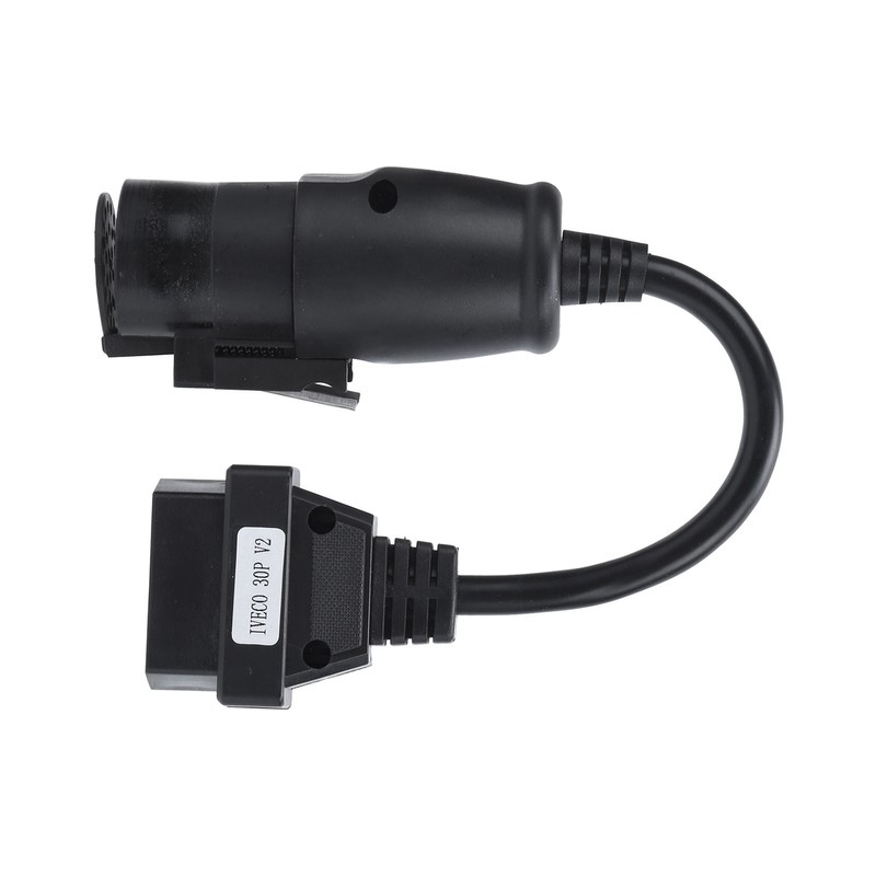 OBD2 30Pin‑16Pin Diagnostic Cable Adapter 250mm/9.8in Length Replacement for IVECO