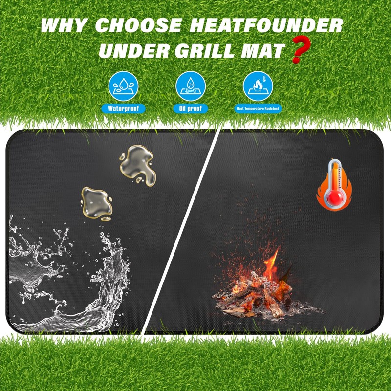 60*40 Inch Outdoor Mat, Double-Sided Waterproof & Fireproof Under Grill