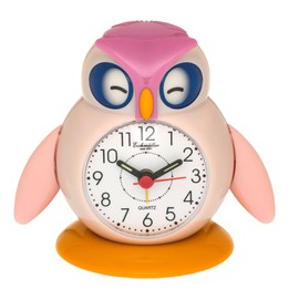Eichmüller Kinderwecker Eule rosa Analogwecker mit Alarm Snooze und Licht