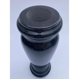 Turned Granite Vase Polished 4" x 10" Black