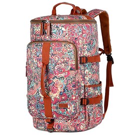 Women Multicolor Duffle-Backpack Hybrid Weekender Travel Duffel Bag Hiking Rucksack Laptop Backpack for Travel Outdoor Sports HB-26 (HS)