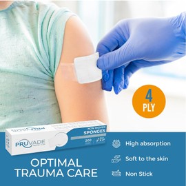 Case of 5000 Pruvade Gauze Pads 2"x2" Non-Woven 4-Ply | Non-Sterile All-Purpose Dental Gauze Pads - Soft & Absorbent Gauze Sponges for First Aid Kit, Makeup-Removal, Skin Cleansing (25 Packs of 200)