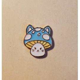 Blue Mushroom Cat Magnetic Needle Minder Cross Stitch Embroidery | Cover Holder