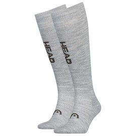 HEAD Unisex Graphic Ski Knee-High Socks Pack of 2, Grey/Green, 35
