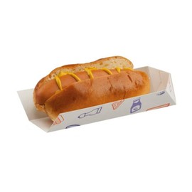 MBB Supa Snax - Disposable Open End Tray Box Sleeves 7" / Hot Dog Baguettes Corn Cob (50 Open End Trays)