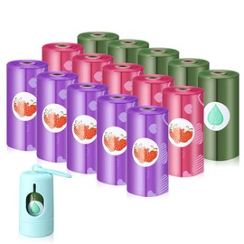 Fullhawl 15 Refill Rolls/225 Bags Disposable Diaper Bags with Dispenser Scented Waste Bags Baby Poop Bags Convenient and Quick Diaper Disposal