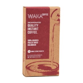 Waka Coffee Decaffeinated Quality Instant Coffee, Colombian, Medium Roast | 100% Arabica, Freeze Dried | Add Water, Give Water (Colombian Decaf, 8 Servings)