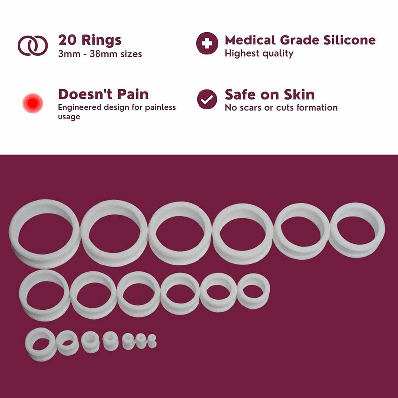 VAJRAANG Fore-Stretch Rings (20-Piece-Set) with Cold-Pressed Coconut Oil and 'How