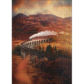 Ulmer Puzzleschmiede - Glenfinnan Viaduct Puzzle - Scenic 500 Piece Scotland Puzzle - The Railway Viaduct in the Scottish Highlands - A Known Movie Motif as a Puzzle