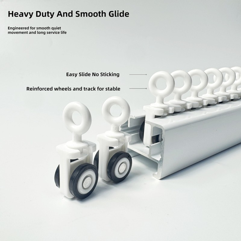 Curtain Track Pulley Wheels 20 Pack, Dual‑Wheel Quiet Heavy‑Duty Rollers