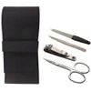 4-Piece Manicure Case with Nail Clippers Made of Genuine Leather