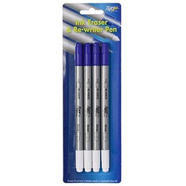 Tiger washable blue ink eraser and permanent blue re-writer - pack of 4 pens