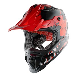 1Storm Adult Motocross Helmet ATV Dirt Bike BMX MX Downhill Mountain Helmet Track Style JH601; Dinosaur Red