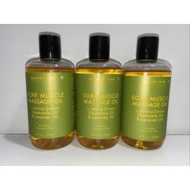 Majestic Pure 3 New Magestic Pure Sore Muscle Massage Oils, Arnica, Chamomile+ Lavender 8oz Ea