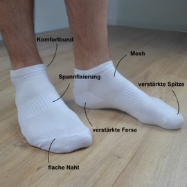 RØDER 10 Pairs of Trainer Socks for Men and Women, Soft and Elastic, with Mesh, Cotton, Black, White, Grey, Short Socks, Mix(4xBlack/4xWhite/2xGrey