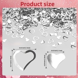 KALOR Silver 3200Pcs Love Heart Shaped Confetti Valentine's Love Hearts Confetti for Wedding Table Decoration Supplies