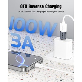 USB C to USB Adapter 2 Pack,10Gbps Data Transfer Fast Charging,USB C Male to USB 3.2 Female OTG Adapter for Phone 17/16/15 Pro Max,Pad Pro,M-acBook Pro/Air,D-ell XPS,Note-book,Phone,Laptop,Tablet Gray