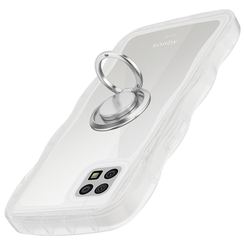 AQUOS sense6 sense6s ケース クリア ウェーブ リング付き SH-54B SHG05 SH-RM19