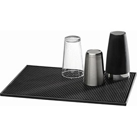 Bar mat 30 x 15 cm, H: 1 cm plastic, black