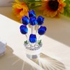 K9 Crystal Blue Rose Flower Figurine Ornament Gifts for Women