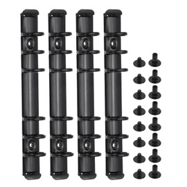 PATIKIL A6 6-Hole Ring Binder Mechanisms, 4 Set Binder Spines Replacement for Binder Planners, Black