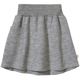 Disana Walk skirt, lightweight skirt with elastic waistband for the whole year, 100% organic merino wool, GOTS, IVN Best, baby, toddler, child, girl, made in Germany, gray