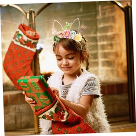 BESPORTBLE Animal Ears Floral Headband for Women Cute Flower Headband Photo Prop Cosplay Party Accessory Decorative Hairband with Cat Ears Design for Theme Parties Performances